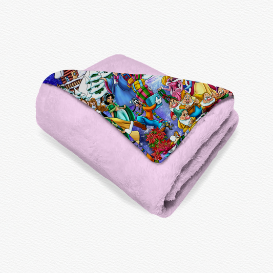 The Queens Of Christmas Minky Blanket With Silk Ruffle 90*65"