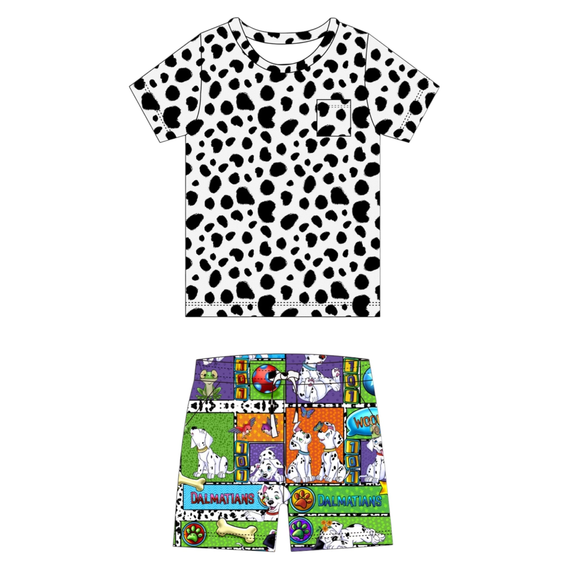 Dalmatians Pocket Tee With Shorts