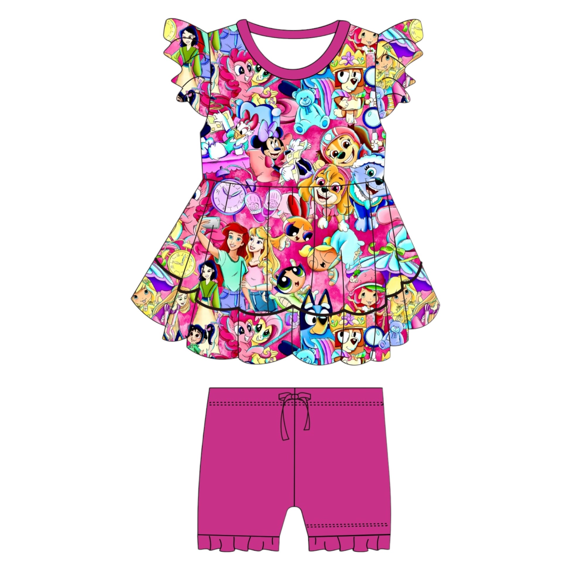 Girlhood Ruffle Sleeve Peplum Set