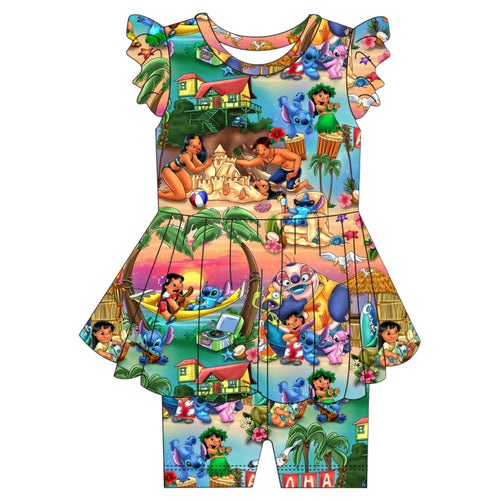 Stitch Island Oasis Peekaboo Twirl Onsie With Shorts